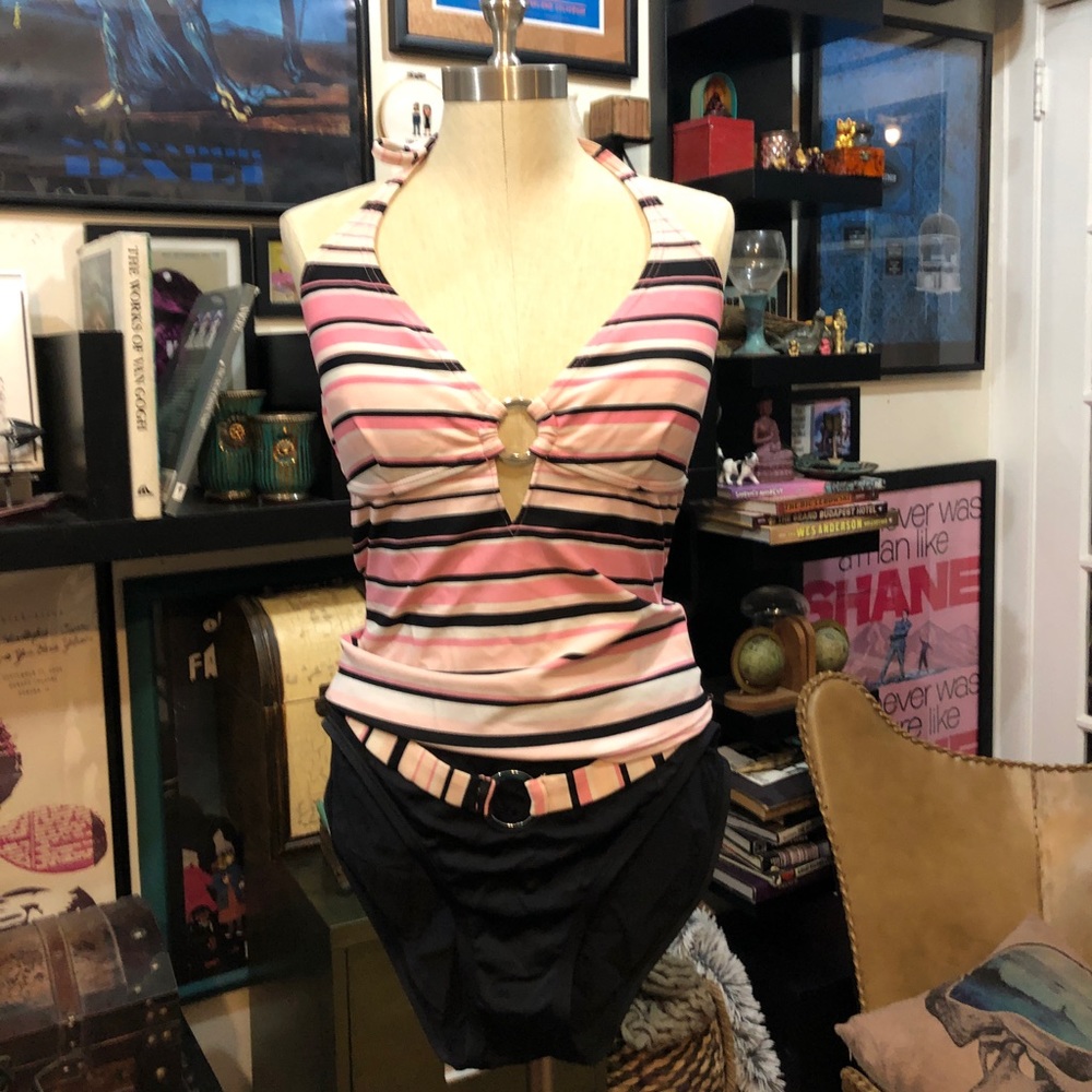 Striped 2 Piece Swimsuit